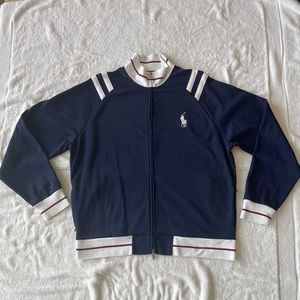 NWOT Mens Polo Ralph Lauren Full Zip Jacket, Navy Blue Medium size Pony, Sz XL